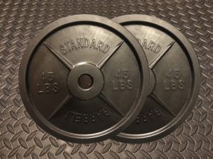 fake weights, fakeweights.com, buy fake weights, One pair of fake weights Barbells plates in all black color design.
